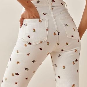Reformation Cynthia High Rise Straight Jeans - Fruitloops